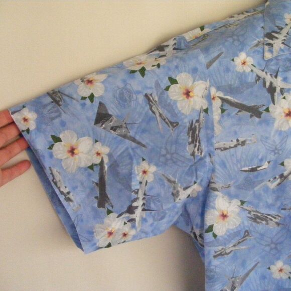 KAMP SHIRT Hawaiian Button Down, XL, Planes, Logos - Picture 6 of 12